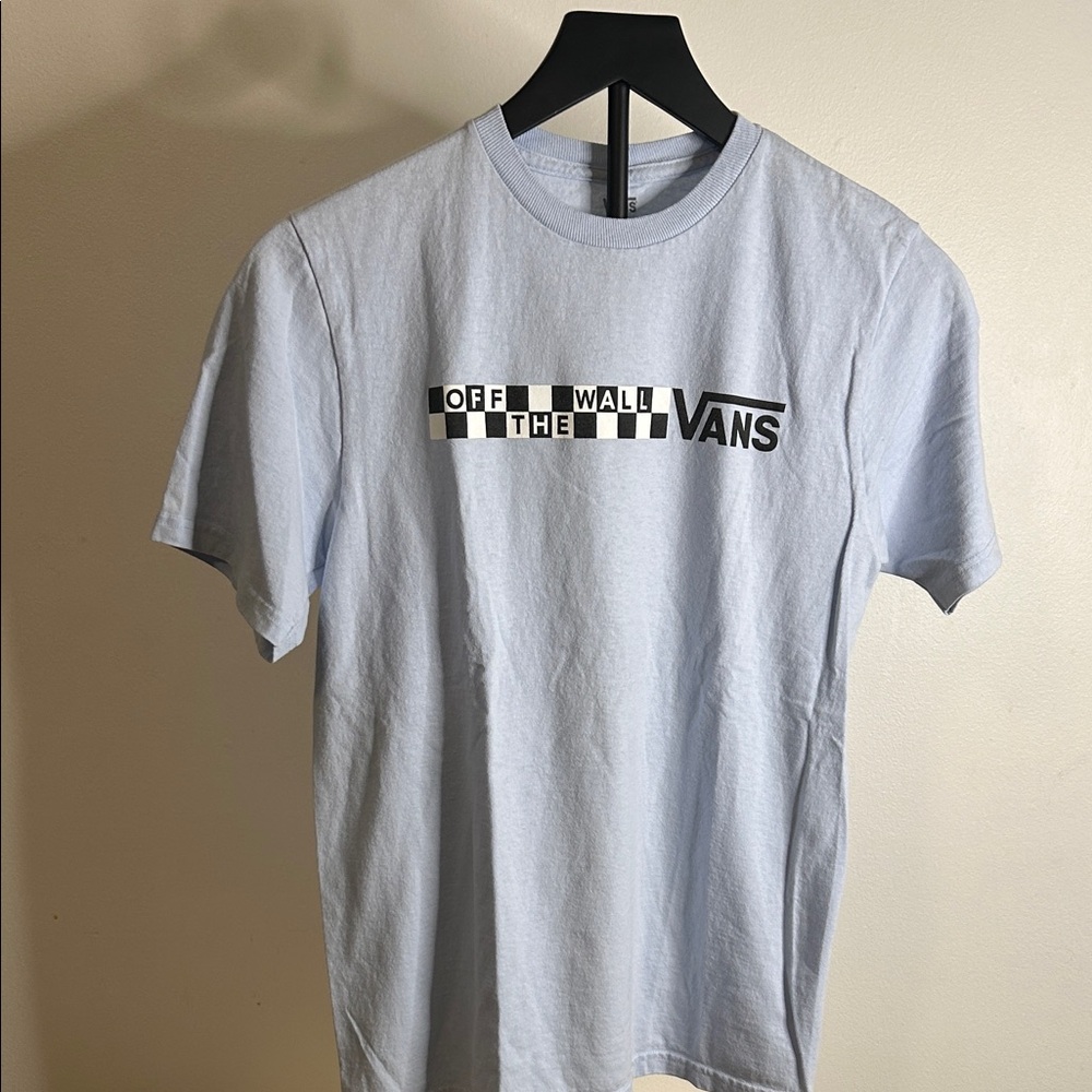 Vans Sky Blue Checkered Logo Tee